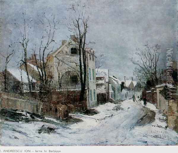 Winter in Barbizon Oil Painting - Ion Andreescu