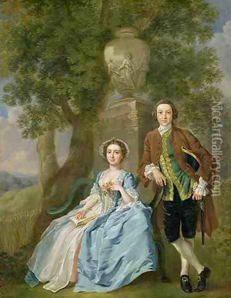 Portrait of George and Margaret Rogers Oil Painting - Francis Hayman