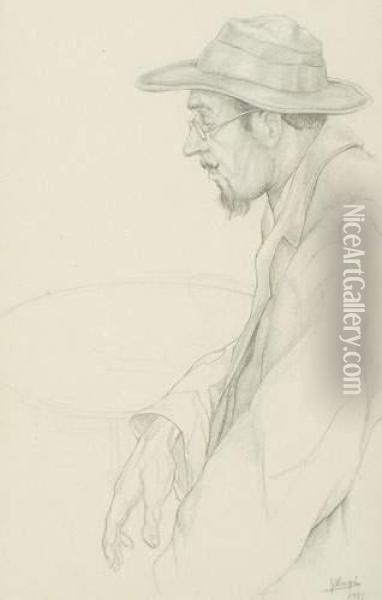 Portret Van Frans Masereel (1917)
Dessin Au Crayon Oil Painting - Jules De Bruycker