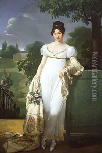Portrait of Félicité-Louise-Julie-Constance de Durfort, Marechale de Beurnonville (10 June 1782 - 7 February 1870) 1808 Oil Painting - Merry Joseph Blondel