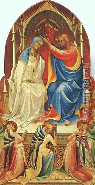 Coronation of the Virgin c. 1414 Oil Painting - Lorenzo Monaco