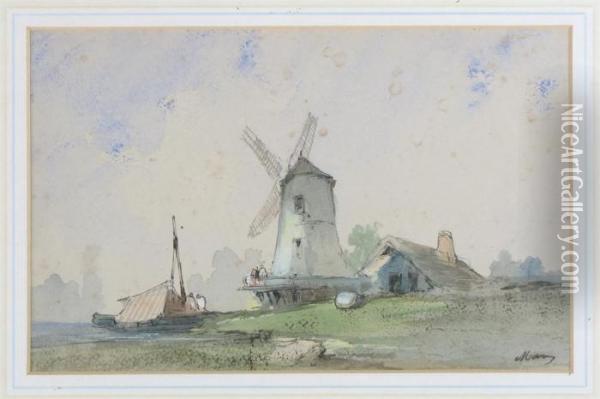 Study Of A Mill Oil Painting - Paul Marny