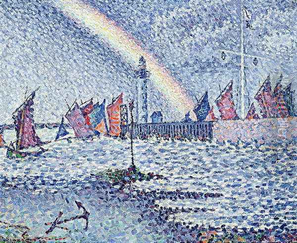 Entrance to the Port of Honfleur, 1899 Oil Painting - Paul Signac