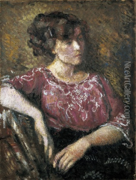 Jeune Femme Assise Oil Painting - Georges Lemmen