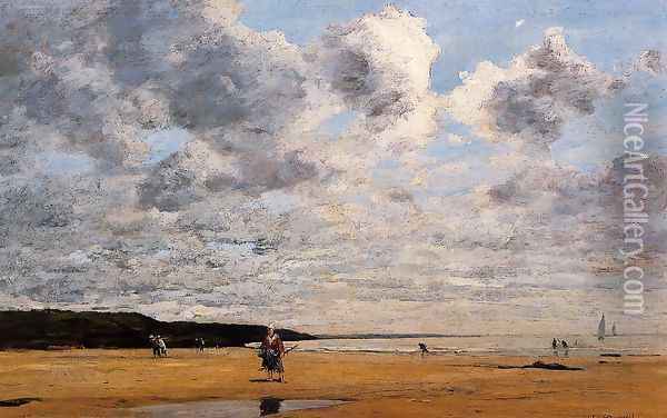 Deauville, Low Tide I Oil Painting - Eugene Boudin