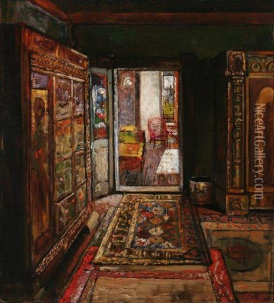 Keleti Enterior Oil Painting - Gyula Tornai