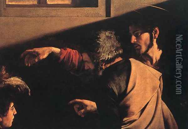 The Calling of Saint Matthew (detail 6) 1599-1600 Oil Painting - Caravaggio