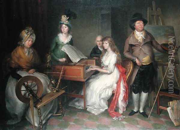 Thomas Jones 1743-1803 and his Family Oil Painting - Thomas Jones