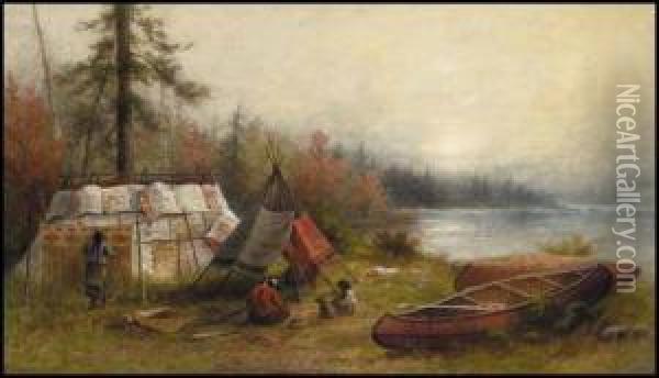 Indian Encampment Oil Painting - Frederick Arthur Verner