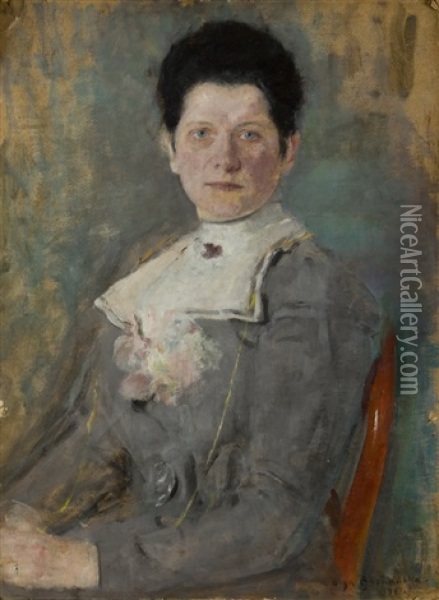 Portret Heleny Z Mateckich Kurpiel - Lekawskiej Oil Painting - Olga Boznanska