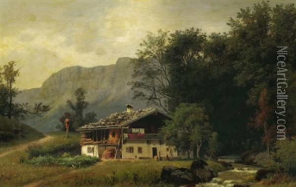 Senne An Der Ramsau Oil Painting - Otto Rabe