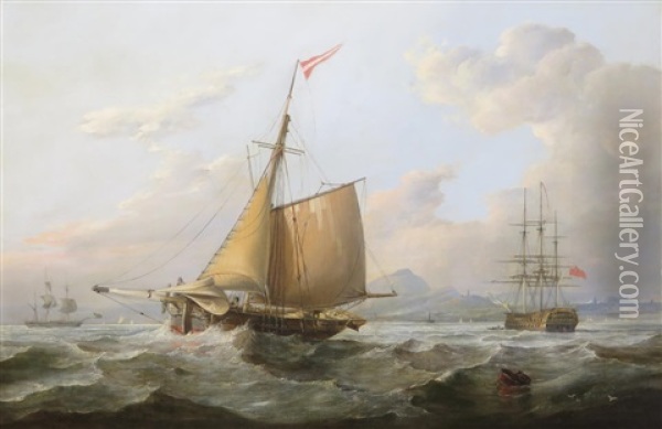 Edinburgh From The Sea, 1822 Oil Painting - John Christian Schetky