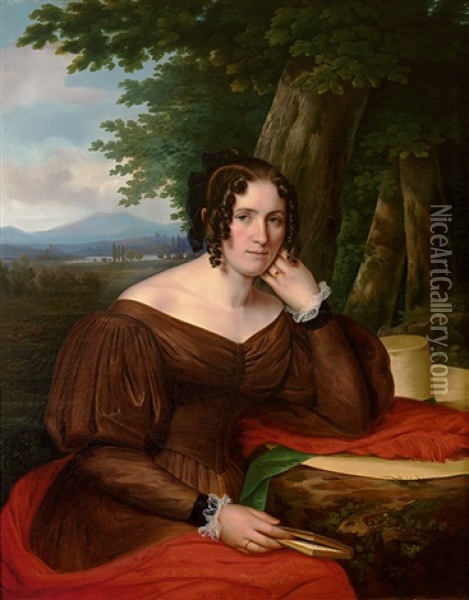 Portrait Der Nanette Camozzi Oil Painting - Anton Knapp