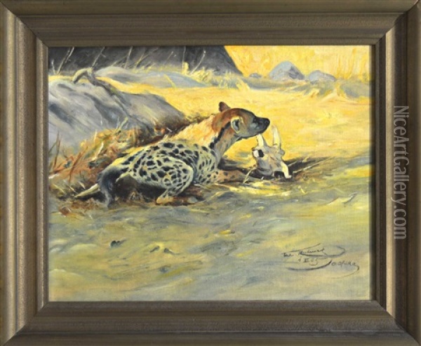 Hyane Oil Painting - Wilhelm Friedrich Kuhnert