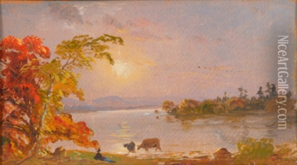 Sunset Scene Oil Painting - Jasper Francis Cropsey