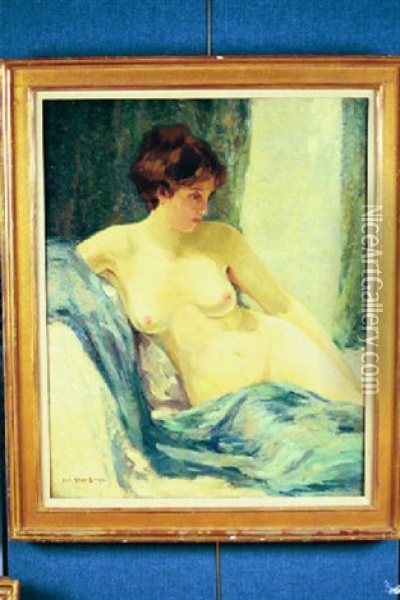 Nude By The Window Oil Painting - George Elmer Browne