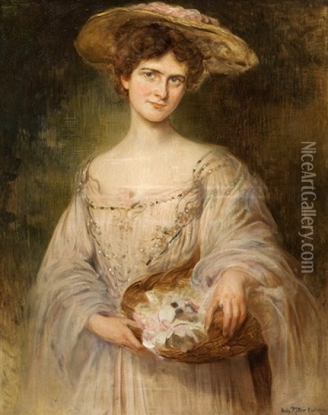 Portrat Einer Dame Oil Painting - Caspar Ritter