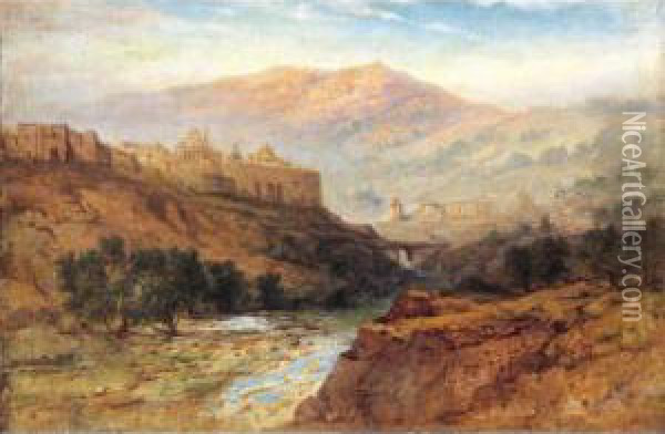 Valley Of Jehosephat, South Wall Of Jerusalem Oil Painting - Samuel Lawson Booth