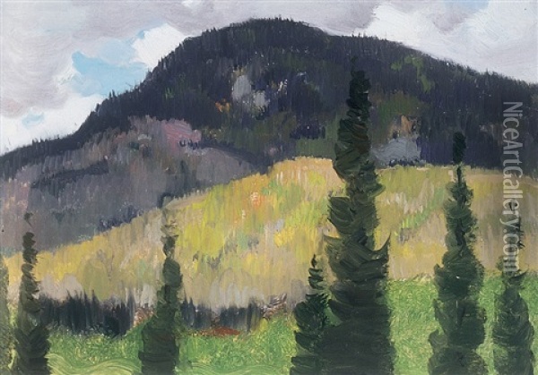 Autumn In The Laurentians, Charlevoix Oil Painting - Clarence Alphonse Gagnon