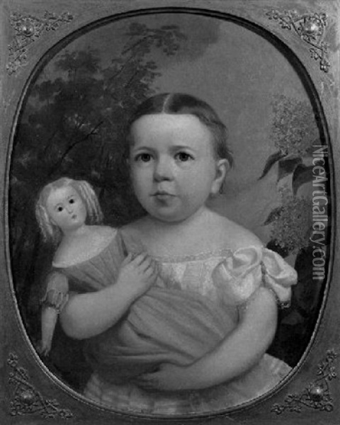 Portrait Of Minnie S. Mead Oil Painting - John Carlin