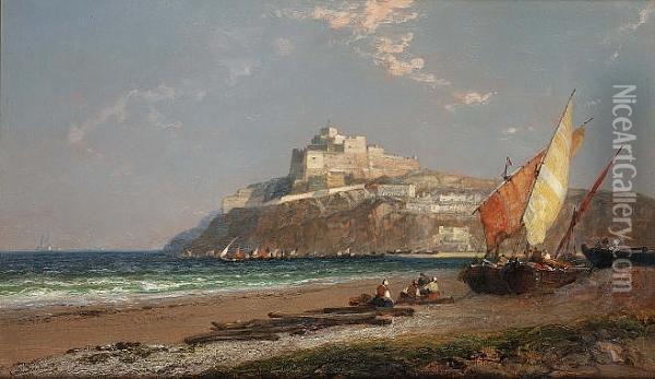 Pozzuoli, Bay Of Naples Oil Painting - Arthur Joseph Meadows