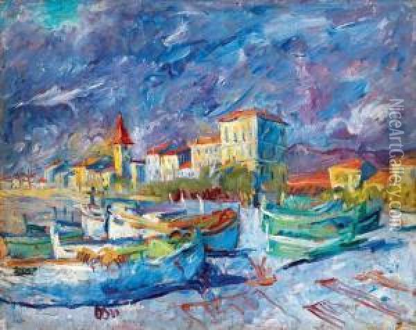Port In South France Oil Painting - Andor Basch