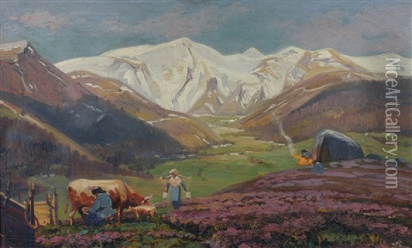 Paysage Champetre En Auvergne Oil Painting - Maurice Busset