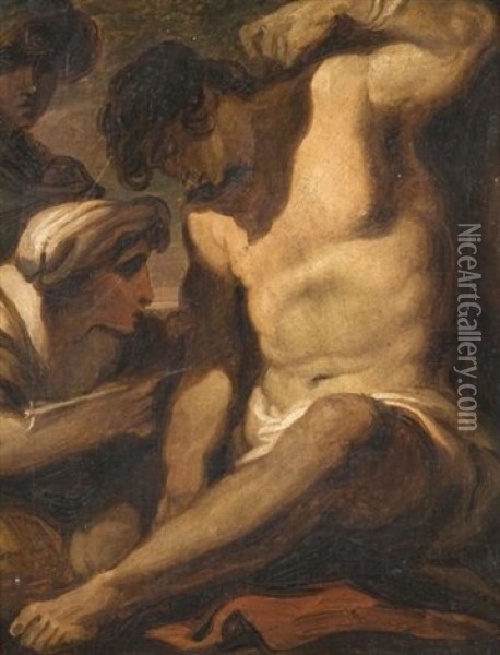 Saint Sebastien Soigne Par Irene Oil Painting - Felice Giani