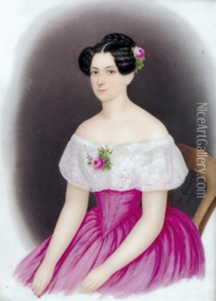 Portrat Der Amelie Caroline Eleonore Oil Painting - Johann Quast