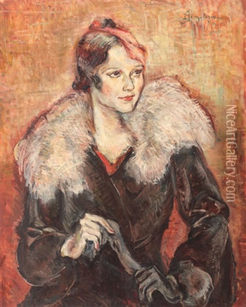 Margareta's Portrait Oil Painting - Petre Iorgulescu Yor