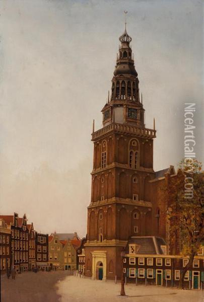 The Oude Kerk In Amsterdam Oil Painting - Frans Everbag