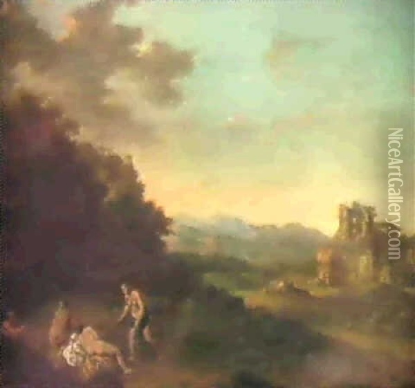 Odysseus Und Nausikaa Oil Painting - Cornelis Van Poelenburgh