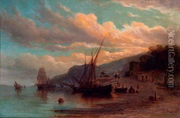Le Port De Marseille Oil Painting - Louis Mennet