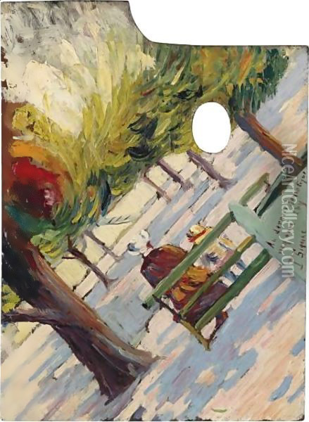 Palette-Jardin Public Oil Painting - Paul Signac