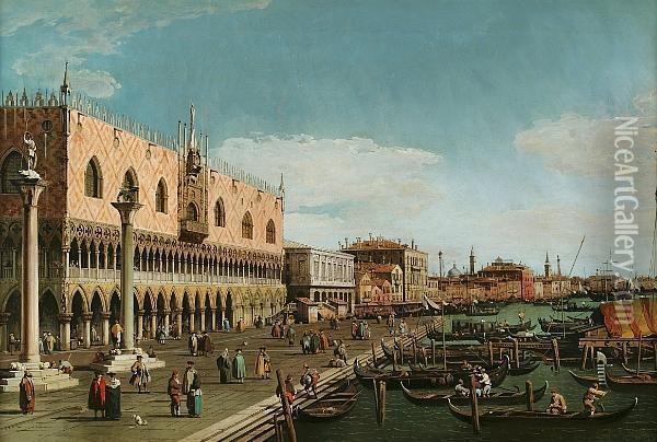 Views Of The Grand Canal: Two Oil Painting - (Giovanni Antonio Canal) Canaletto
