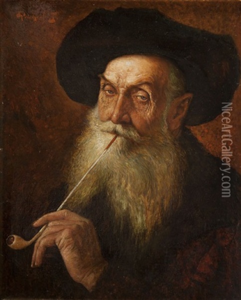 Portrait Of An Old Man Oil Painting - Alois Heinrich Priechenfried