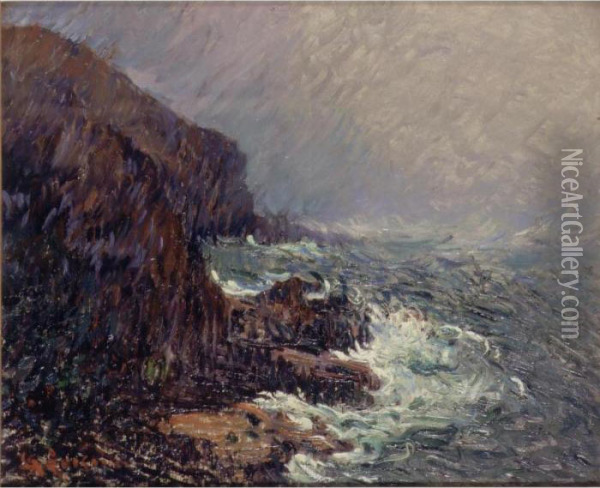 Falaises En Normandie Oil Painting - Gustave Loiseau