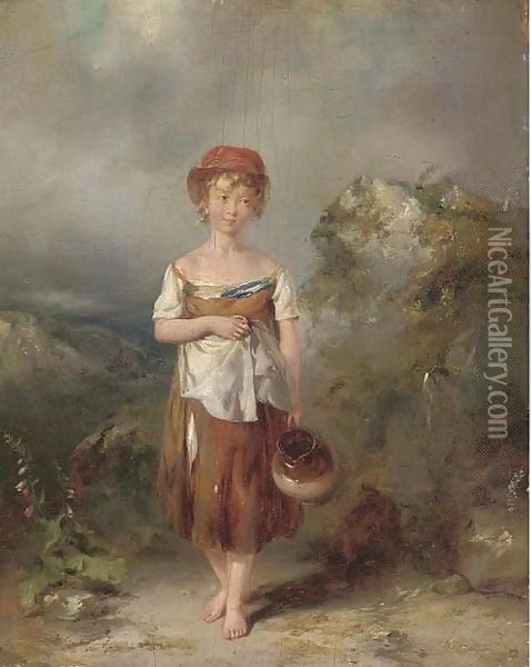 The young water carrier Oil Painting - Paul Falconer Poole