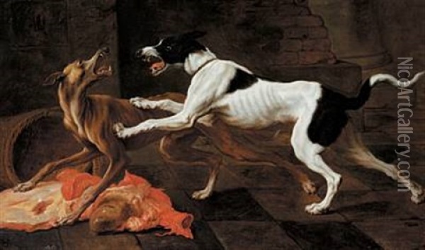 Fighting Dogs Oil Painting - Pieter Boel