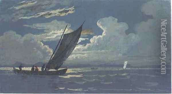 A fishing boat Oil Painting - Alexandre-Jean Noel