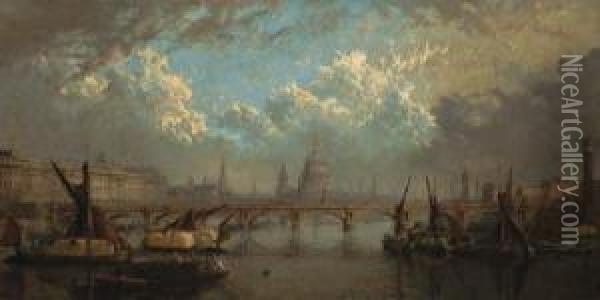 The Thames From Hungerford Bridge Oil Painting - John Macvicar Anderson