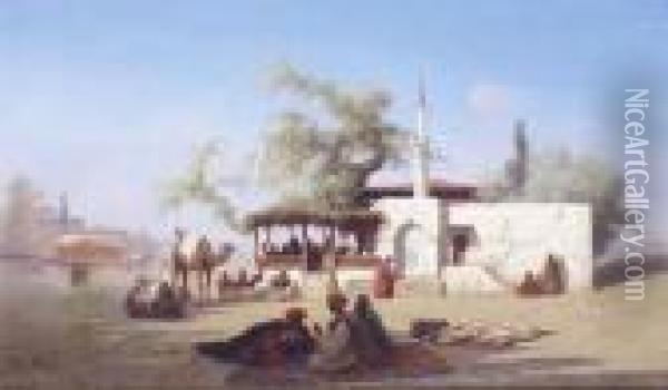 Petit Village Pres De Constantinople Oil Painting - Charles Theodore Frere