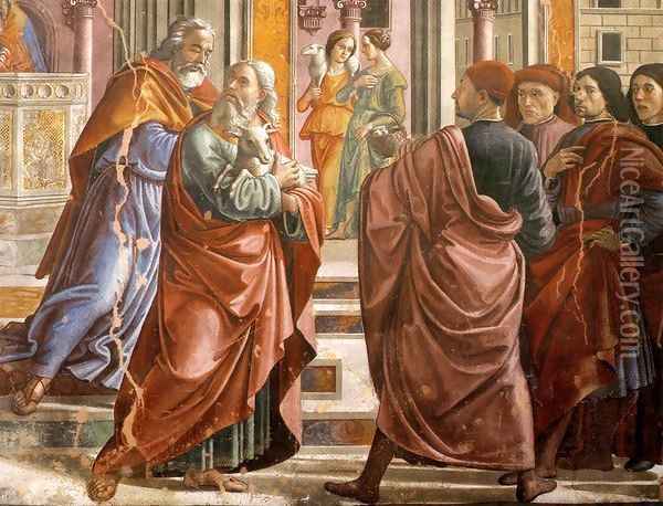 Expulsion of Joachim from the Temple (detail) Oil Painting - Domenico Ghirlandaio