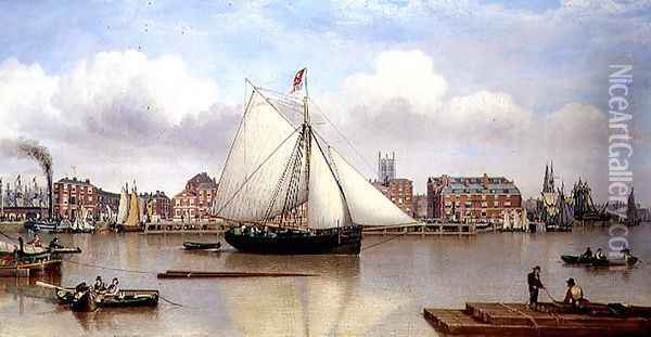 Hull from the Humber, c.1837 Oil Painting - John Ward