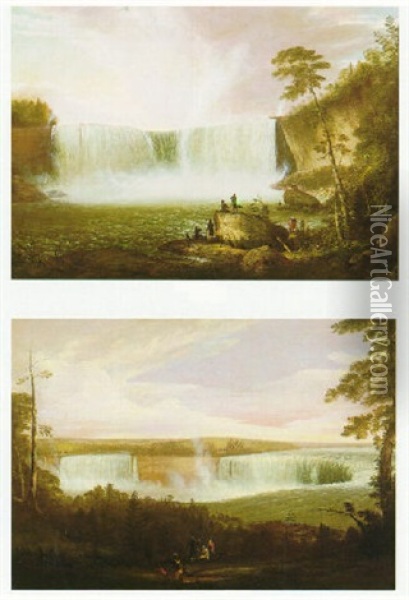 Views Of Niagara Falls Oil Painting - Alvan Fisher