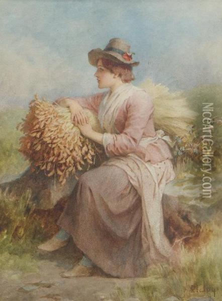 A Country Girl Oil Painting - Samuel McCloy