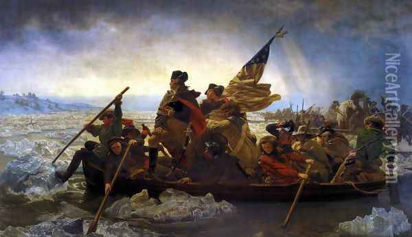 Washington Crossing the Delaware 1851 Oil Painting - Nicolas-Bernard Lepicier