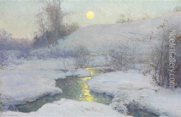 Moonrise At Dusk Oil Painting - Walter Launt Palmer