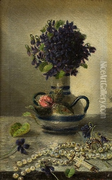 Still-life With Rosary And Flowers Oil Painting - Anton Waldhauser