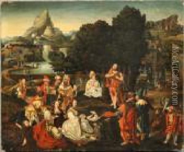 ''adorazionedei Magi'' Oil Painting - Pieter Coecke Van Aelst